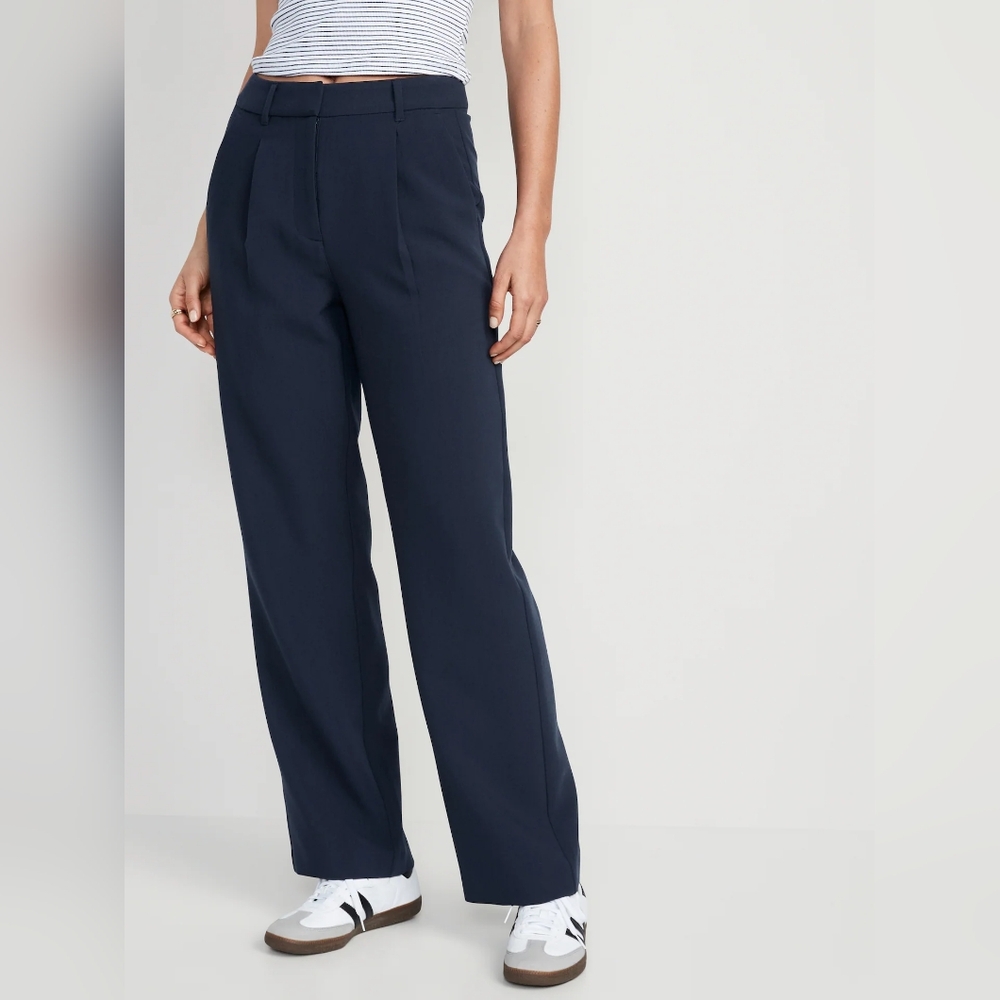 Old Navy Taylor Blue And Black Relaxed Fit Trousers XL Women (2 Pants)